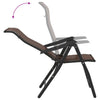 Folding Garden Chairs 4 pcs Brown Poly Rattan