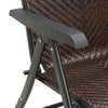 Folding Garden Chairs 4 pcs Brown Poly Rattan