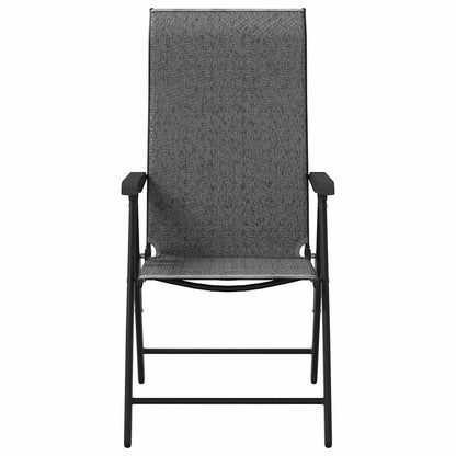 Folding Garden Chairs 4 pcs Grey Poly Rattan