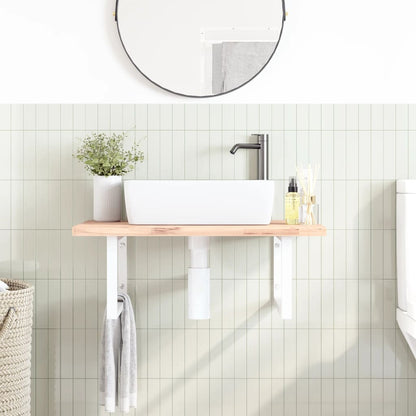 Shelf Brackets for Washbasin 2 pcs White Rectangular Steel