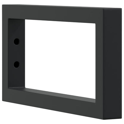 Shelf Brackets for Washbasin 2 pcs Black Rectangular Steel