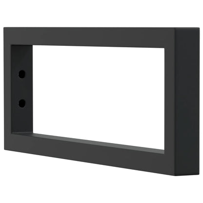 Shelf Brackets for Washbasin 2 pcs Black Rectangular Steel
