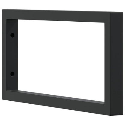 Shelf Brackets for Washbasin 2 pcs Black Rectangular Steel