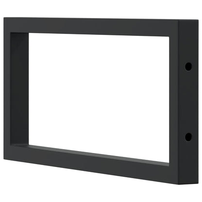 Shelf Brackets for Washbasin 2 pcs Black Rectangular Steel