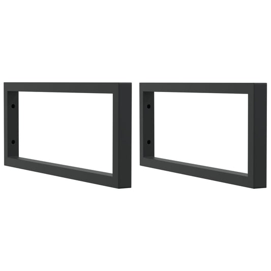 Shelf Brackets for Washbasin 2 pcs Black Rectangular Steel