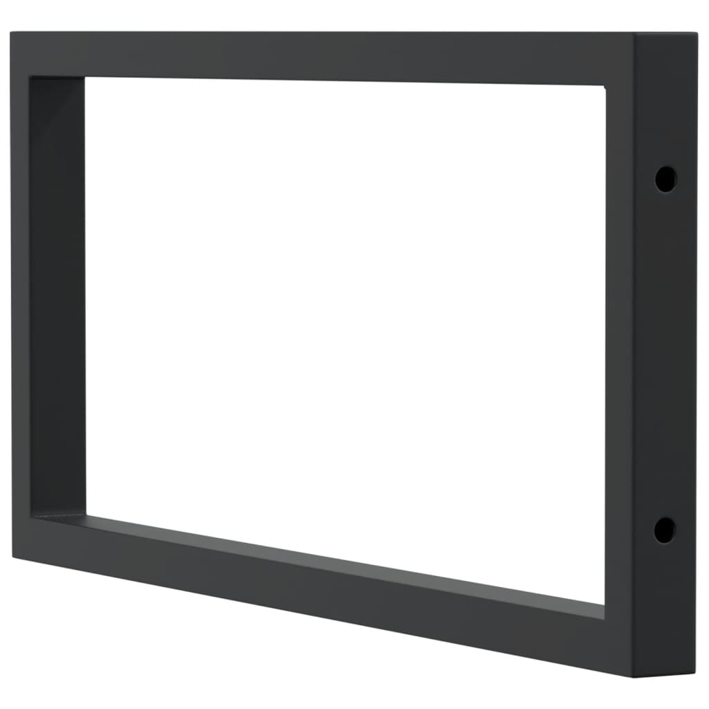 Shelf Brackets for Washbasin 2 pcs Black Rectangular Steel