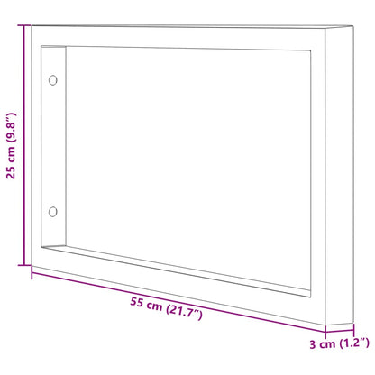 Shelf Brackets for Washbasin 2 pcs Black Rectangular Steel