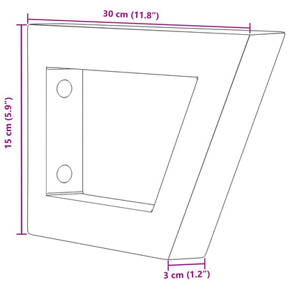 Shelf Brackets for Washbasin 2 pcs White Trapezium Steel