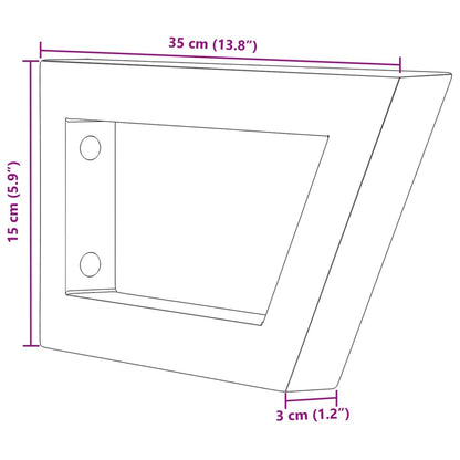 Shelf Brackets for Washbasin 2 pcs White Trapezium Steel