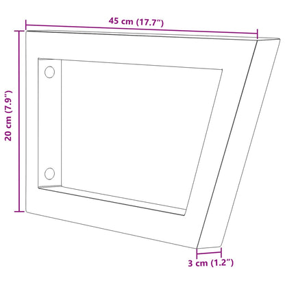 Shelf Brackets for Washbasin 2 pcs White Trapezium Steel