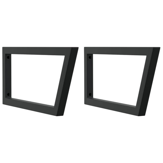 Shelf Brackets for Washbasin 2 pcs Black Trapezium Steel