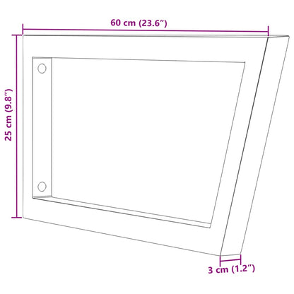 Shelf Brackets for Washbasin 2 pcs Black Trapezium Steel