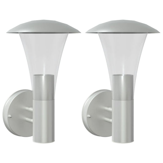 Outdoor Wall Lights 2pcs Silver Stainless Steel