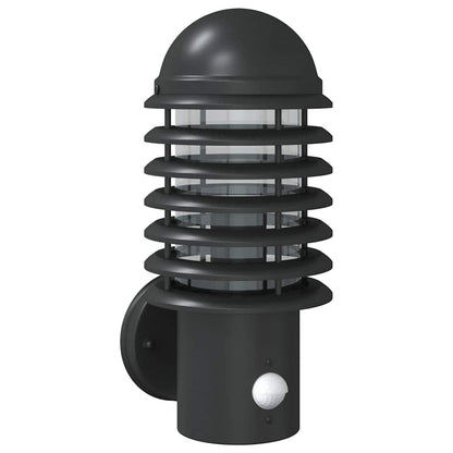 Outdoor Wall Light with Sensor Black Stainless Steel