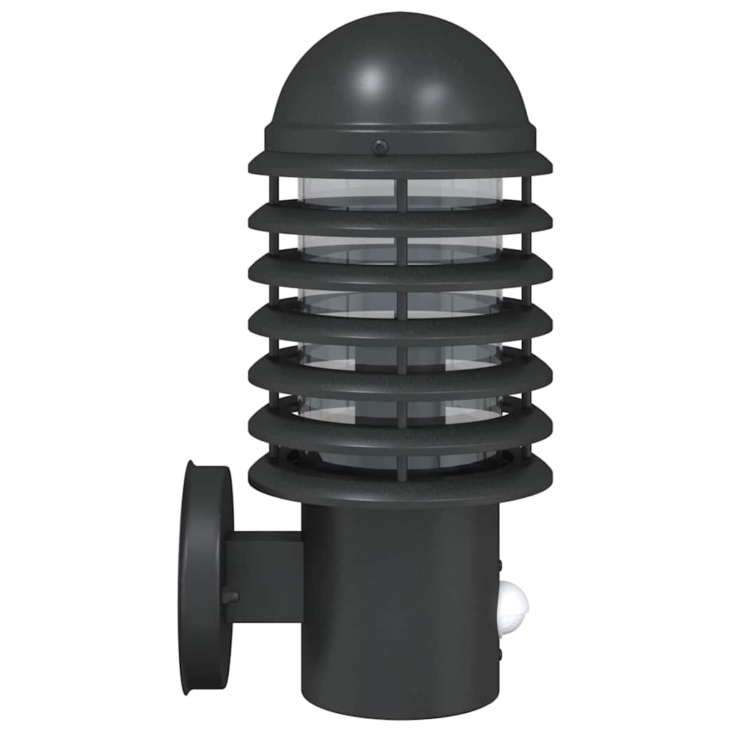 Outdoor Wall Light with Sensor Black Stainless Steel