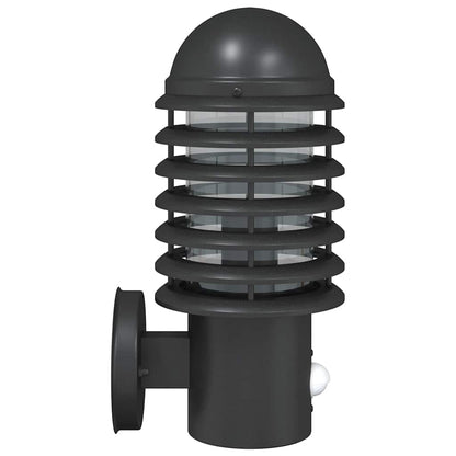 Outdoor Wall Lights with Sensors 2pcs Black Stainless Steel
