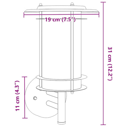 Outdoor Wall Light Black Stainless Steel