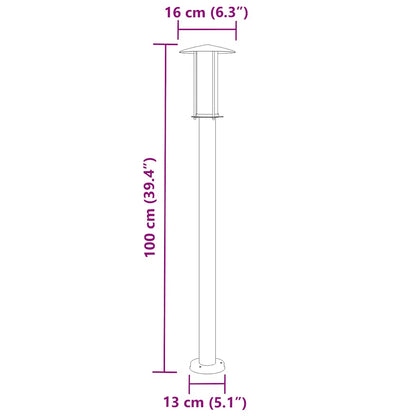 Outdoor Floor Lamp Black 100 cm Stainless Steel