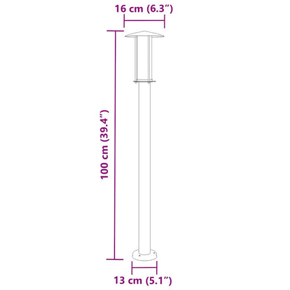 Outdoor Floor Lamps 3pcs Black 100 cm Stainless Steel