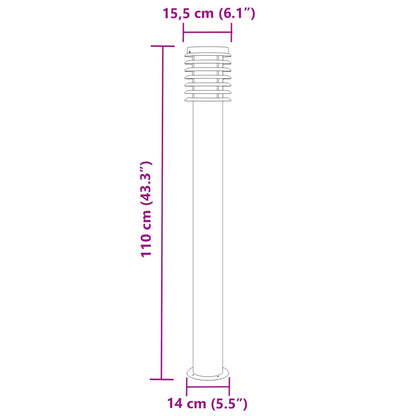 Outdoor Floor Lamp Black 110cm Stainless Steel