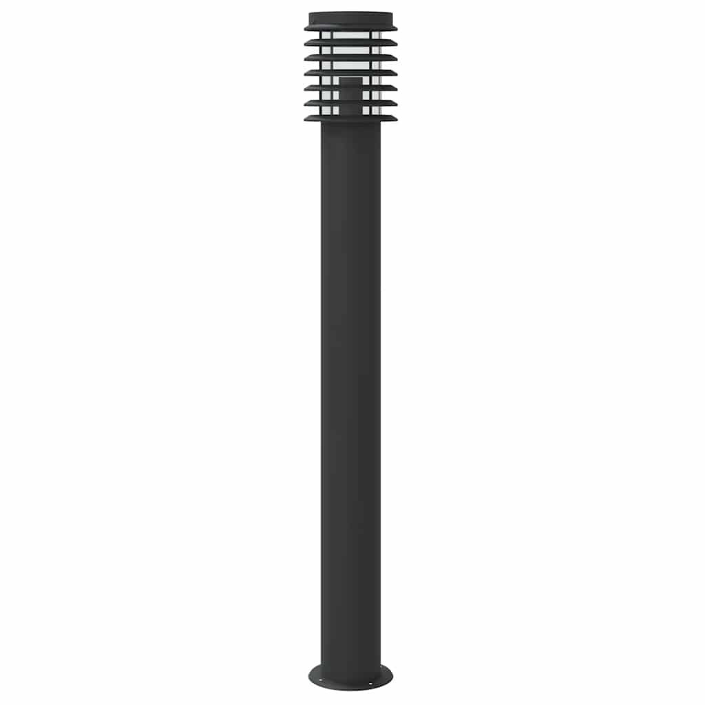 Outdoor Floor Lamps with Sensors 3pcs Black 110cm Stainless Steel