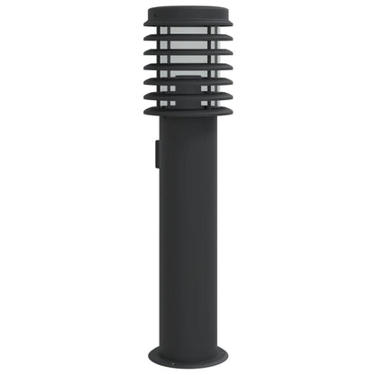 Outdoor Floor Lamp with Outlet Black 60 cm Stainless Steel