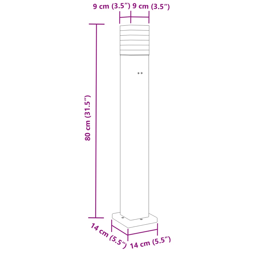 Outdoor Floor Lamp with Outlet Black 80 cm Aluminium