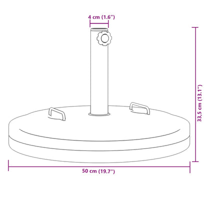 Parasol Base with Handles for Ø1.5"/1.9" Poles 55.1 lb Round