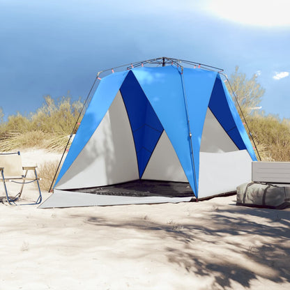 Beach Tent 4-Person Azure Blue Quick Release Waterproof