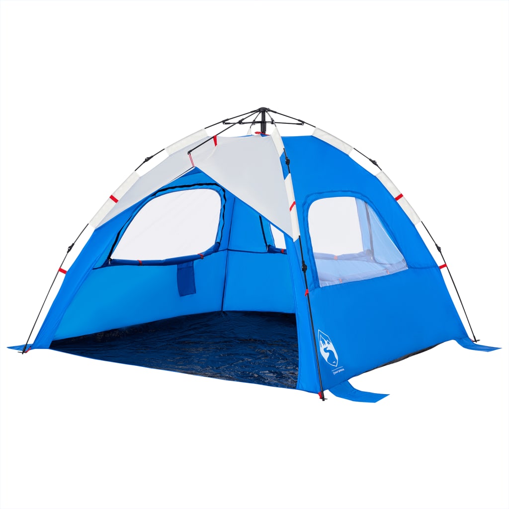 Beach Tent 3-Person Azure Blue Quick Release Waterproof