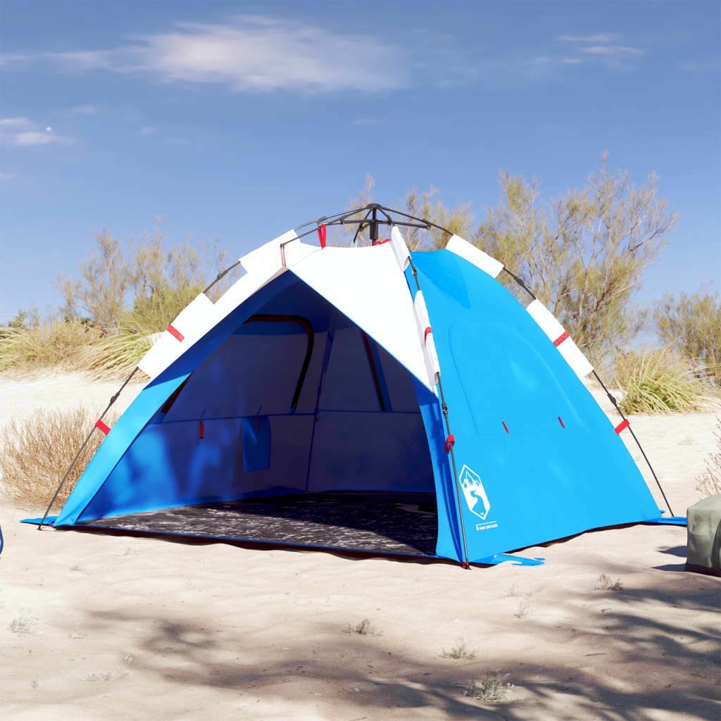 Beach Tent 3-Person Azure Blue Quick Release Waterproof