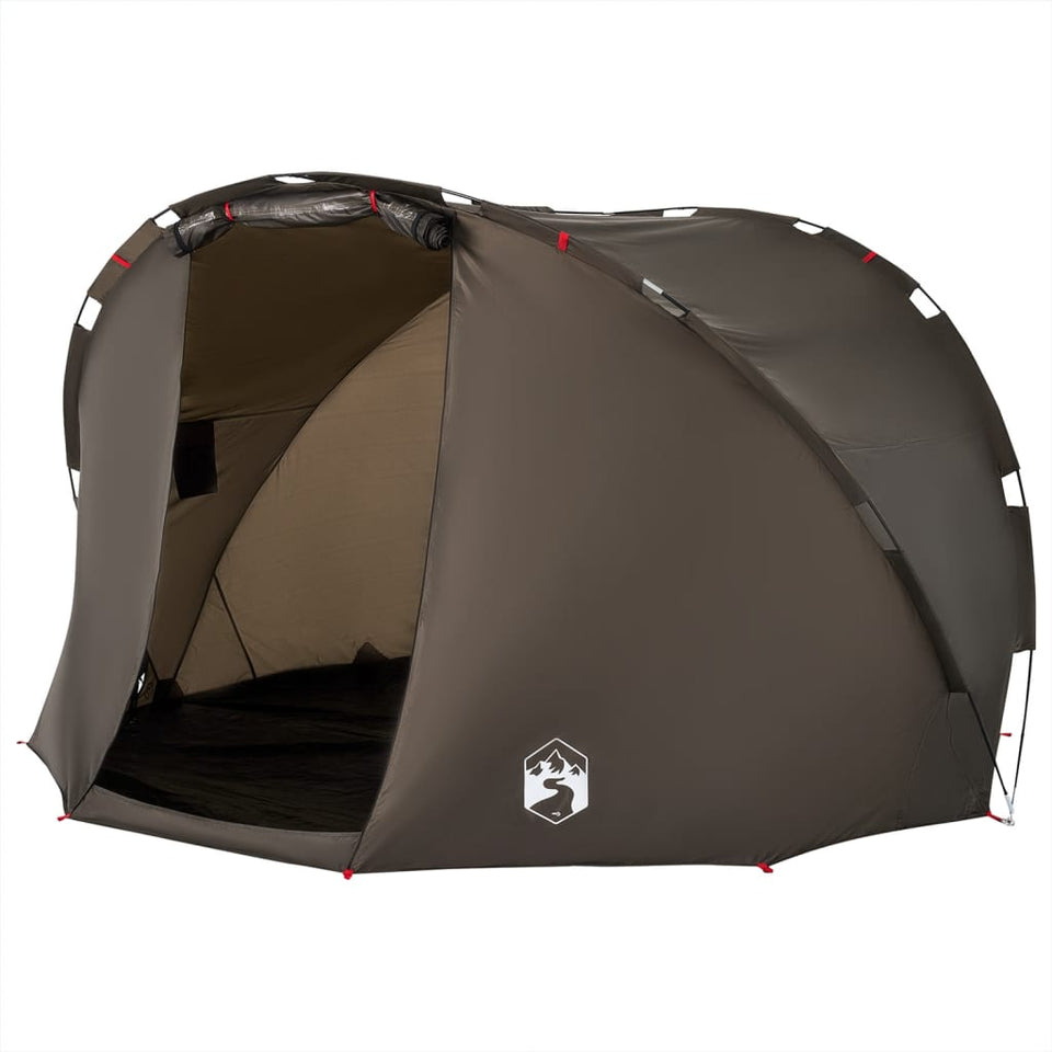 Fishing Tent 5-Person Brown Waterproof