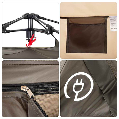 Fishing Tent 4-Person Brown Quick Release
