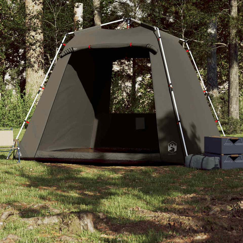 Fishing Tent 4-Person Brown Quick Release