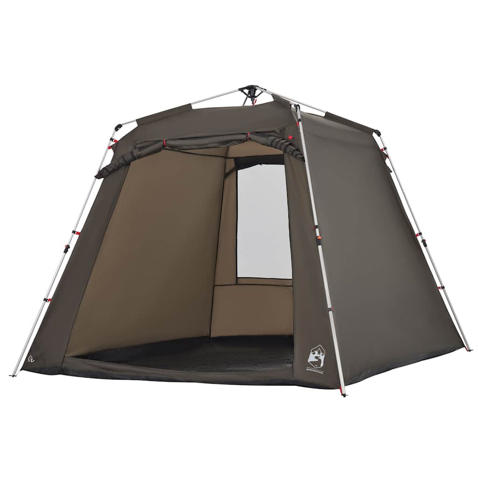 Fishing Tent 4-Person Brown Quick Release