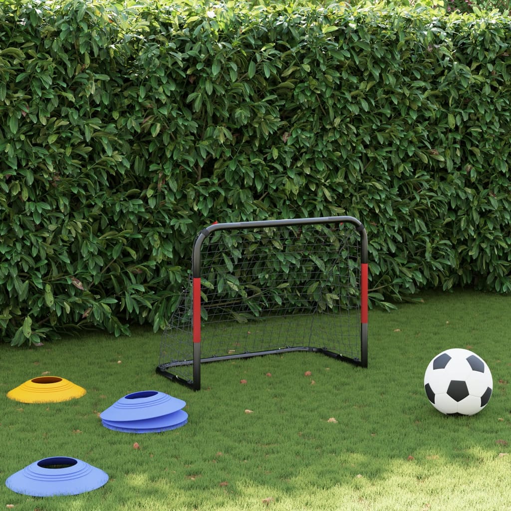 Soccer Goal with Net Red and Black 90x48x71 cm Steel