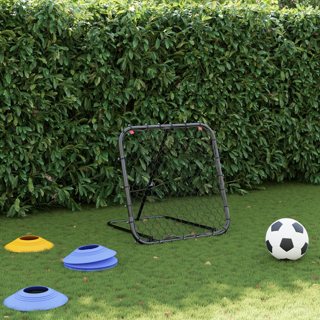 Football Rebounder Adjustable Black 84x73x60-80 cm Steel