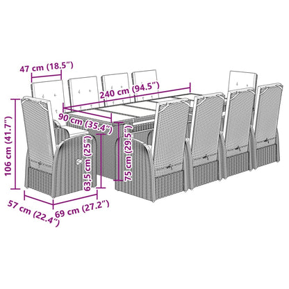 Garden Dining Set | Grey, Dark grey