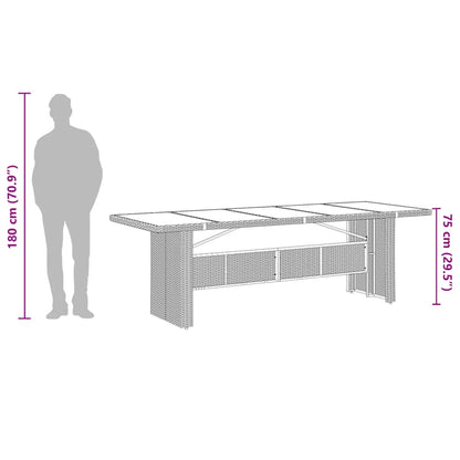 Garden Dining Set | Grey | PE Poly Rattan | 6-seater