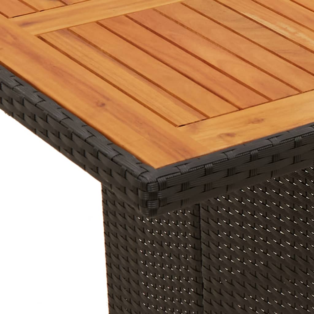 Garden Dining Set | Black | PE Rattan | 8-Seater