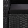 11 Piece Garden Dining Set with Cushions Black Poly Rattan
