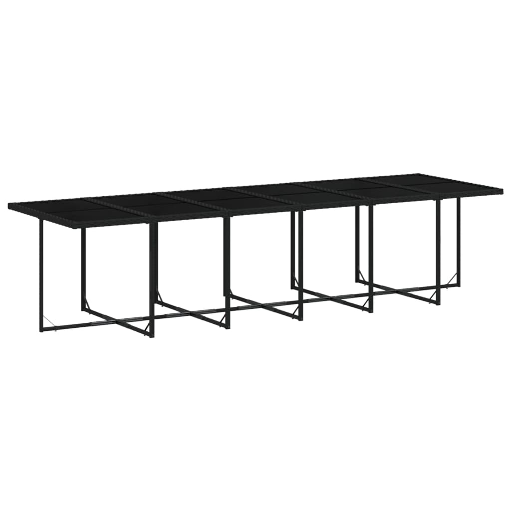 13 Piece Patio Dining Set with Cushions Black Poly Rattan