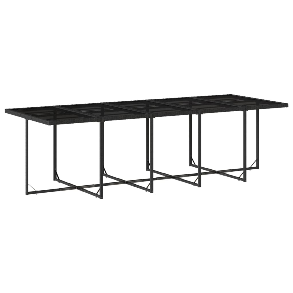 15 Piece Patio Dining Set with Cushions Black Poly Rattan
