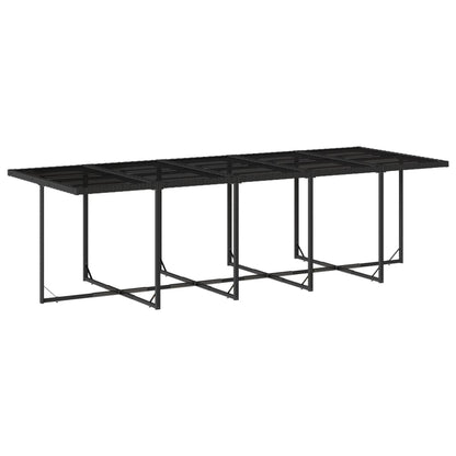 15 Piece Patio Dining Set with Cushions Black Poly Rattan