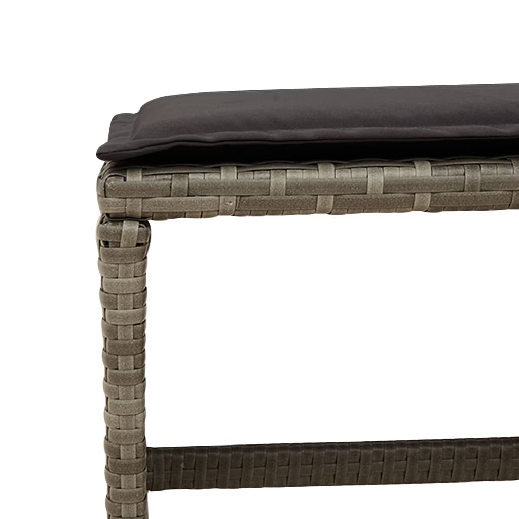 15 Piece Patio Dining Set with Cushions Gray Poly Rattan