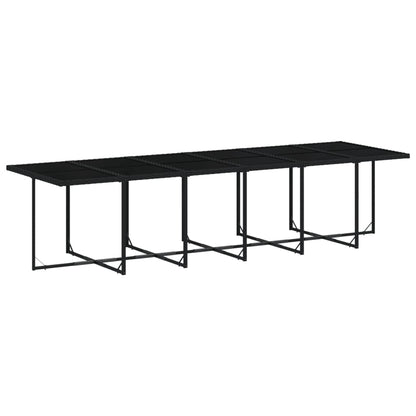17 Piece Patio Dining Set with Cushions Black Poly Rattan