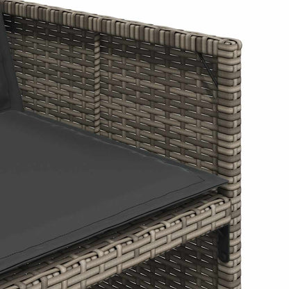 17 Piece Patio Dining Set with Cushions Gray Poly Rattan