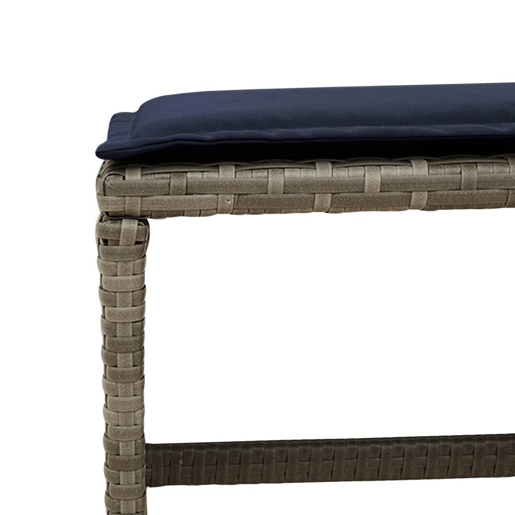 17 Piece Garden Dining Set with Cushions Grey Poly Rattan
