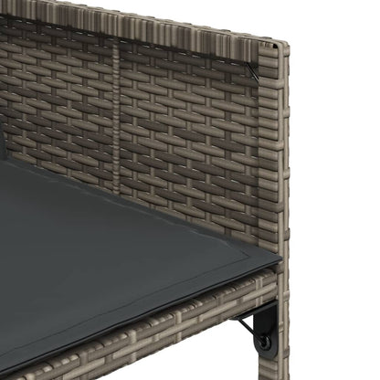 5 Piece Patio Dining Set with Cushions Gray Poly Rattan