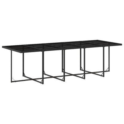 11 Piece Patio Dining Set with Cushions Black Poly Rattan